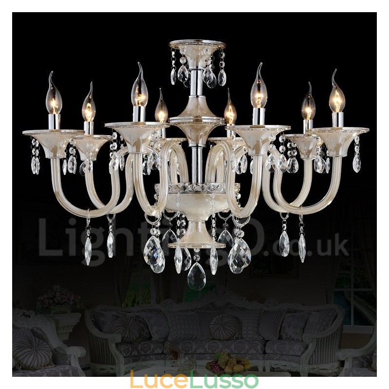 Lampadario a candela moderno e contemporaneo di lusso in cristallo
