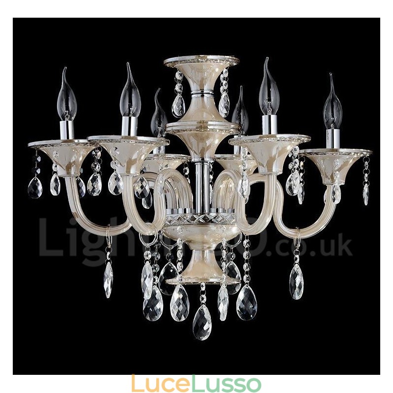 Lampadario a candela moderno e contemporaneo di lusso in cristallo