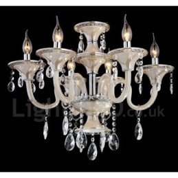 Lampadario a candela moderno e contemporaneo di lusso in cristallo
