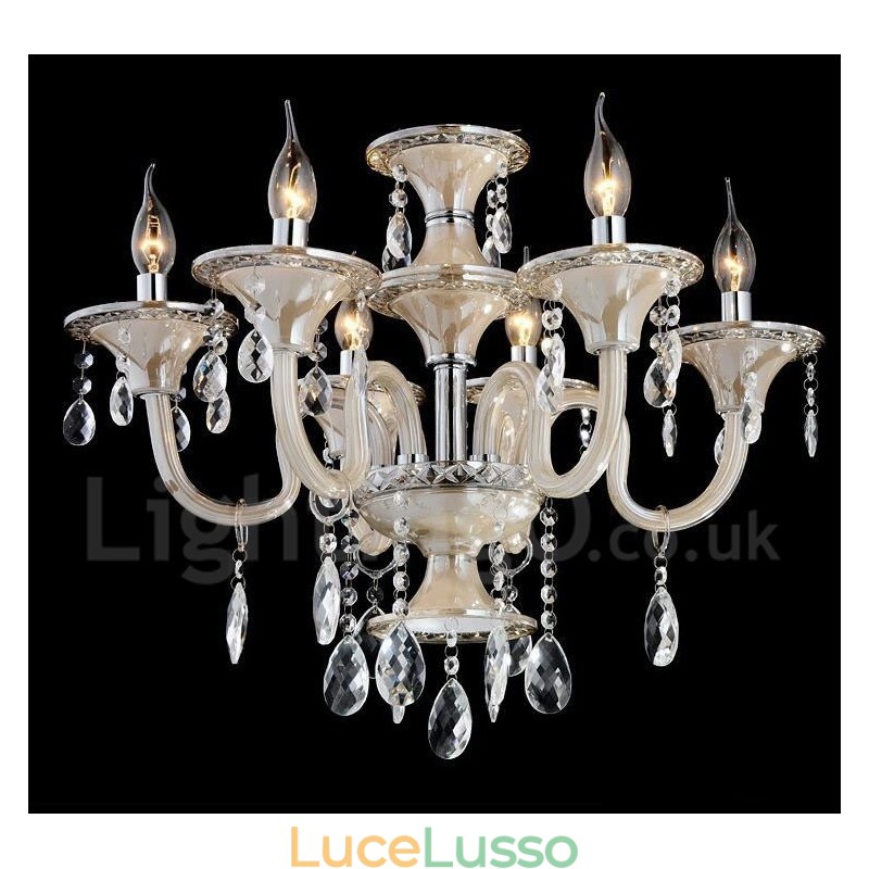 Lampadario a candela moderno e contemporaneo di lusso in cristallo