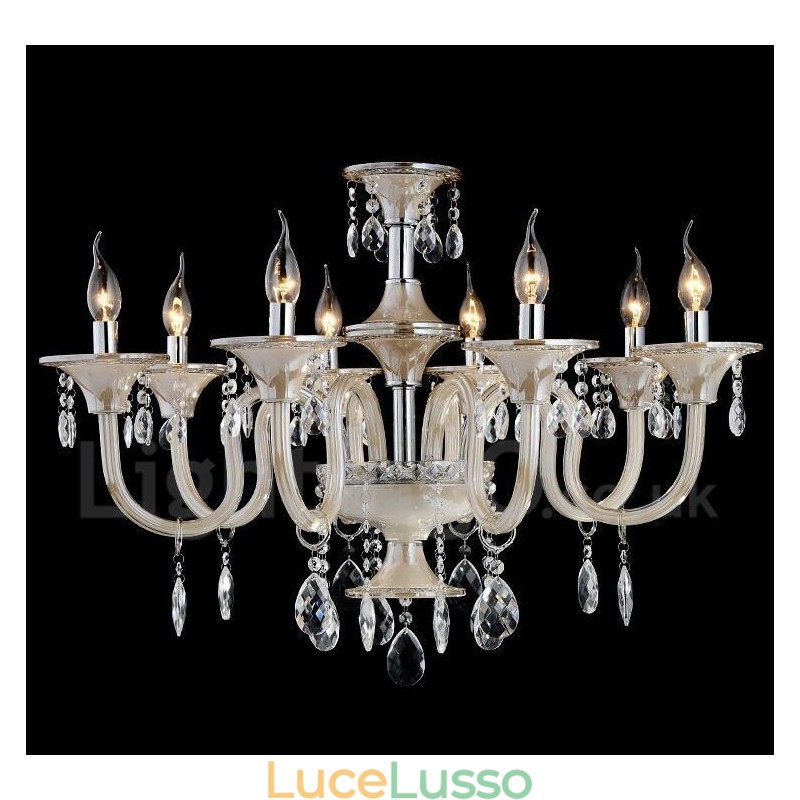 Lampadario a candela moderno e contemporaneo di lusso in cristallo