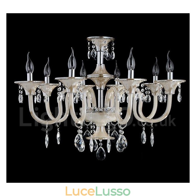 Lampadario a candela moderno e contemporaneo di lusso in cristallo