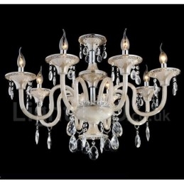 Lampadario a candela moderno e contemporaneo di lusso in cristallo