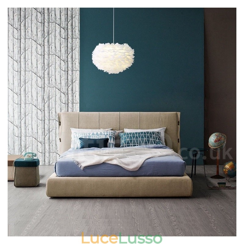 Lampadario a forma di piuma multicolore, moderno e contemporaneo