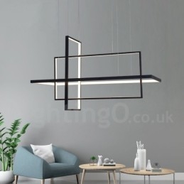 Lampada a sospensione lineare dimmerabile con telecomando Luce ambientale Finiture verniciate Alluminio Design moderno