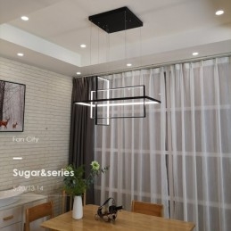 Lampada a sospensione lineare dimmerabile con telecomando Luce ambientale Finiture verniciate Alluminio Design moderno