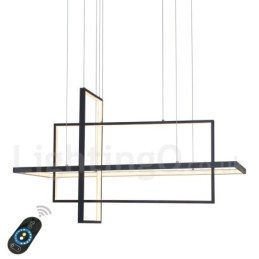 Lampada a sospensione lineare dimmerabile con telecomando Luce ambientale Finiture verniciate Alluminio Design moderno