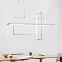 Lampada a sospensione lineare dimmerabile con telecomando Luce ambientale Finiture verniciate Alluminio Design moderno