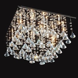 Lampadario tradizionale classico in metallo cromato di cristallo