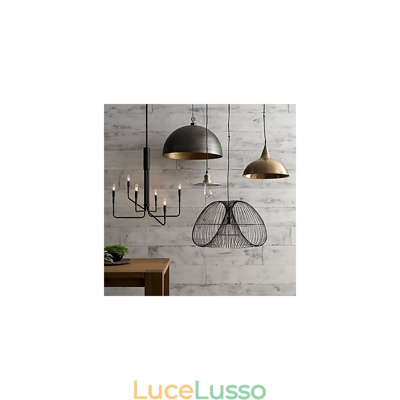 Lampadario in metallo dipinto in stile country