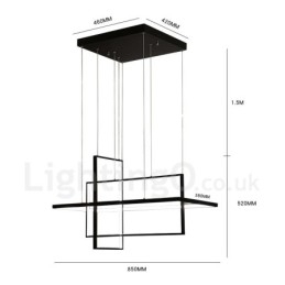 Lampada a sospensione lineare dimmerabile con telecomando Luce ambientale Finiture verniciate Alluminio Design moderno