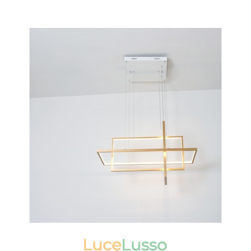 Lampada a sospensione lineare dimmerabile con telecomando Luce ambientale Finiture verniciate Alluminio Design moderno