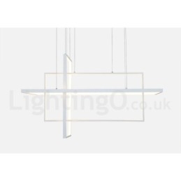 Lampada a sospensione lineare dimmerabile con telecomando Luce ambientale Finiture verniciate Alluminio Design moderno