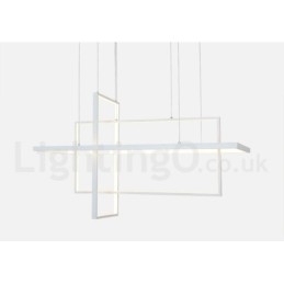 Lampada a sospensione lineare dimmerabile con telecomando Luce ambientale Finiture verniciate Alluminio Design moderno