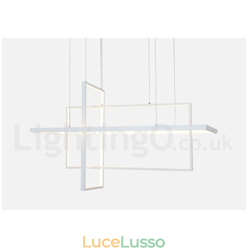 Lampada a sospensione lineare dimmerabile con telecomando Luce ambientale Finiture verniciate Alluminio Design moderno