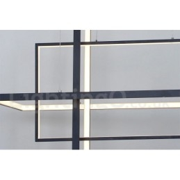 Lampada a sospensione lineare dimmerabile con telecomando Luce ambientale Finiture verniciate Alluminio Design moderno