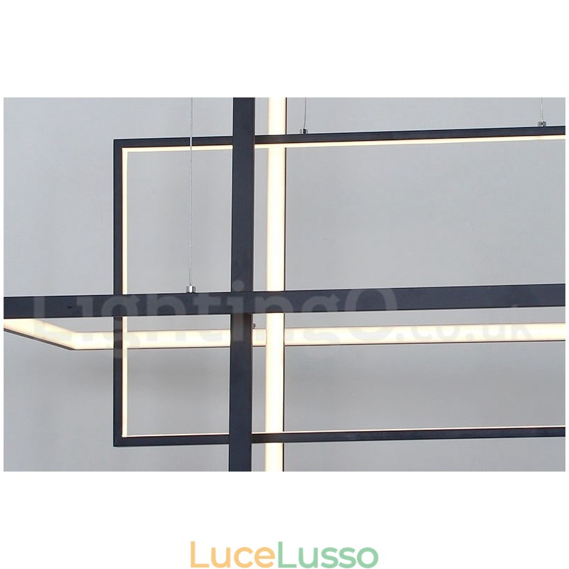 Lampada a sospensione lineare dimmerabile con telecomando Luce ambientale Finiture verniciate Alluminio Design moderno