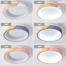 Lampada da soffitto rotonda in legno multicolore dimmerabile con paralume in acrilico Lampada da soffitto in stile nordico