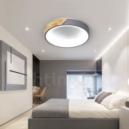 Lampada da soffitto rotonda in legno multicolore dimmerabile con paralume in acrilico Lampada da soffitto in stile nordico