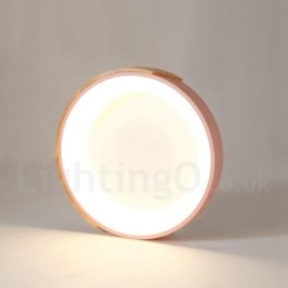 Lampada da soffitto rotonda in legno multicolore dimmerabile con paralume in acrilico Lampada da soffitto in stile nordico