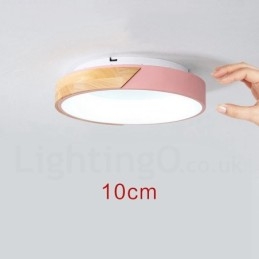 Lampada da soffitto rotonda in legno multicolore dimmerabile con paralume in acrilico Lampada da soffitto in stile nordico