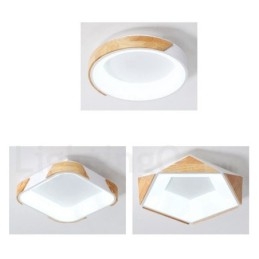Lampada da soffitto rotonda in legno multicolore dimmerabile con paralume in acrilico Lampada da soffitto in stile nordico