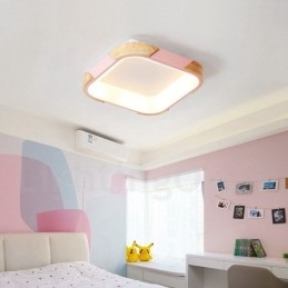 Lampada da soffitto quadrata in legno multicolore dimmerabile con paralume in acrilico Lampada da soffitto in stile nordico