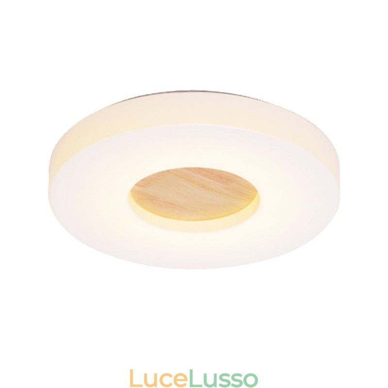 Lampada da soffitto rotonda in legno ultra sottile dimmerabile con paralume in acrilico Lampada da soffitto in stile nordico