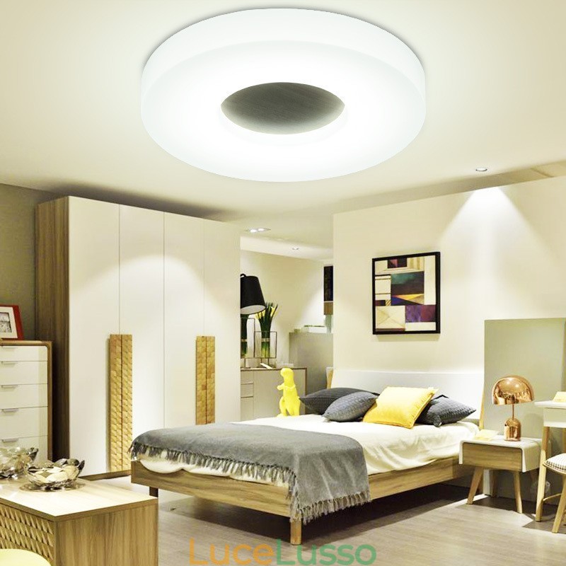 Lampada da soffitto rotonda in legno ultra sottile dimmerabile con paralume in acrilico Lampada da soffitto in stile nordico