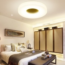 Lampada da soffitto rotonda in legno ultra sottile dimmerabile con paralume in acrilico Lampada da soffitto in stile nordico
