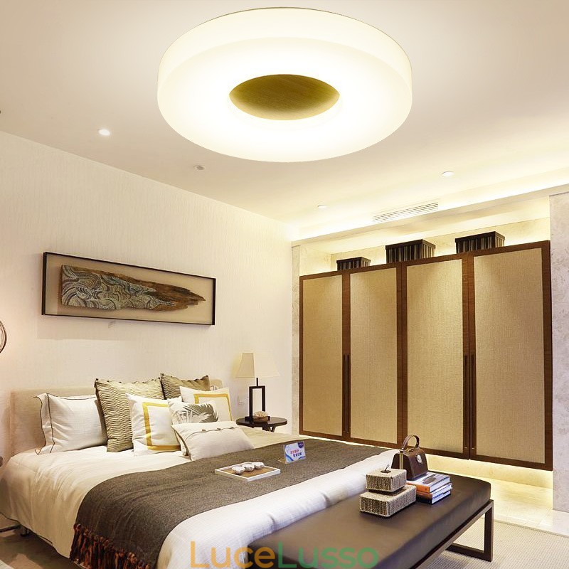 Lampada da soffitto rotonda in legno ultra sottile dimmerabile con paralume in acrilico Lampada da soffitto in stile nordico