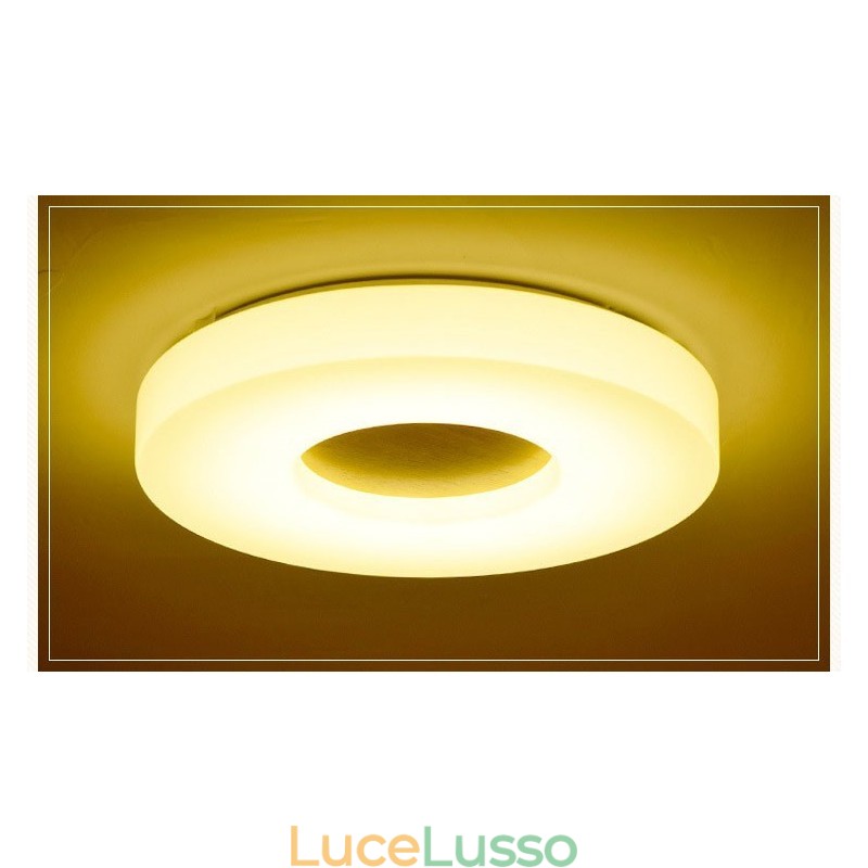 Lampada da soffitto rotonda in legno ultra sottile dimmerabile con paralume in acrilico Lampada da soffitto in stile nordico