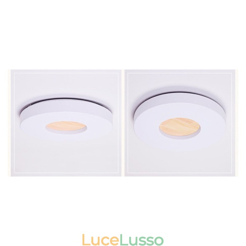 Lampada da soffitto rotonda in legno ultra sottile dimmerabile con paralume in acrilico Lampada da soffitto in stile nordico
