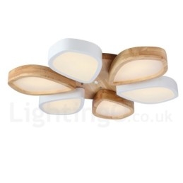 Lampada da soffitto in legno di petalo ultra sottile dimmerabile con paralume in acrilico Lampada da soffitto in stile nordico
