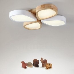 Lampada da soffitto in legno di petalo ultra sottile dimmerabile con paralume in acrilico Lampada da soffitto in stile nordico