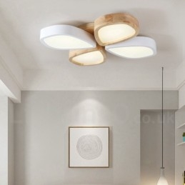 Lampada da soffitto in legno di petalo ultra sottile dimmerabile con paralume in acrilico Lampada da soffitto in stile nordico