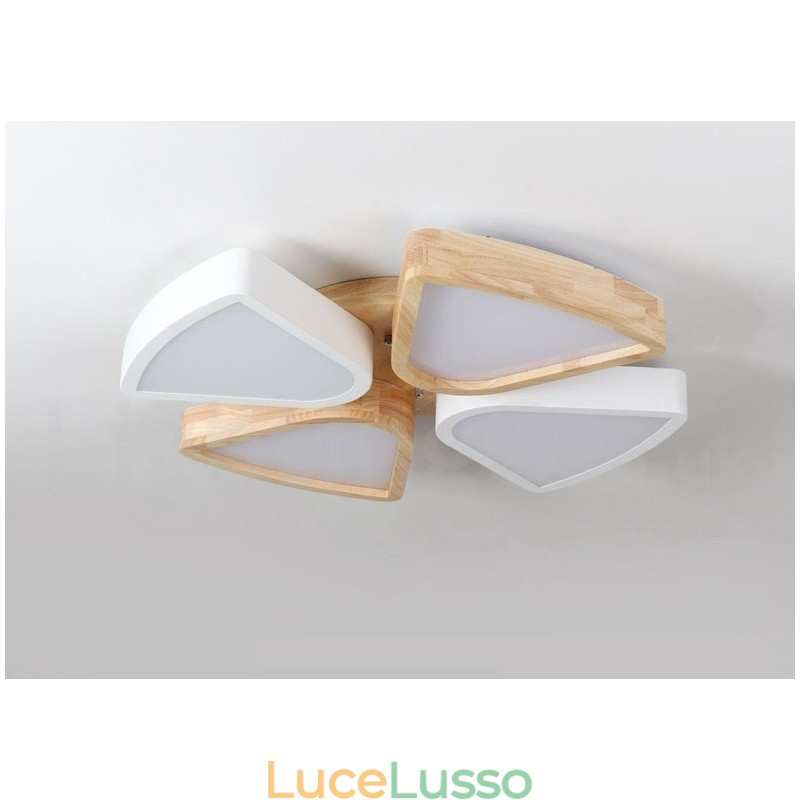 Lampada da soffitto in legno di petalo ultra sottile dimmerabile con paralume in acrilico Lampada da soffitto in stile nordico