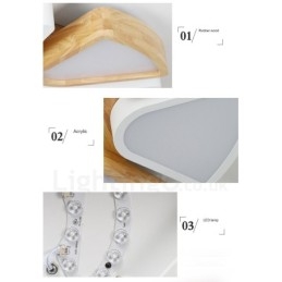 Lampada da soffitto in legno di petalo ultra sottile dimmerabile con paralume in acrilico Lampada da soffitto in stile nordico