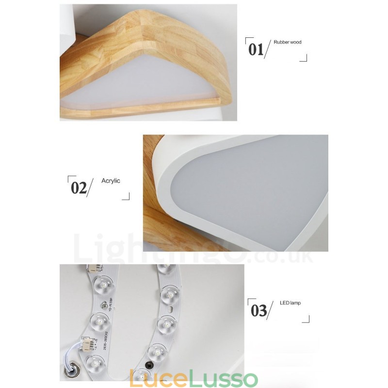 Lampada da soffitto in legno di petalo ultra sottile dimmerabile con paralume in acrilico Lampada da soffitto in stile nordico