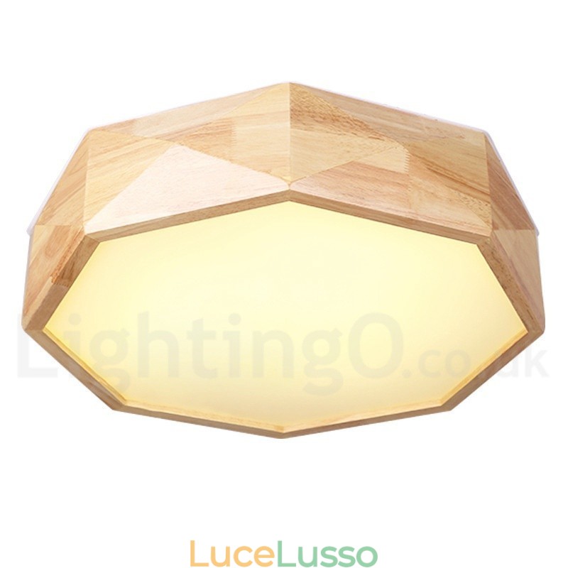 Lampada da soffitto in legno dimmerabile con paralume in acrilico Lampada da soffitto in stile nordico