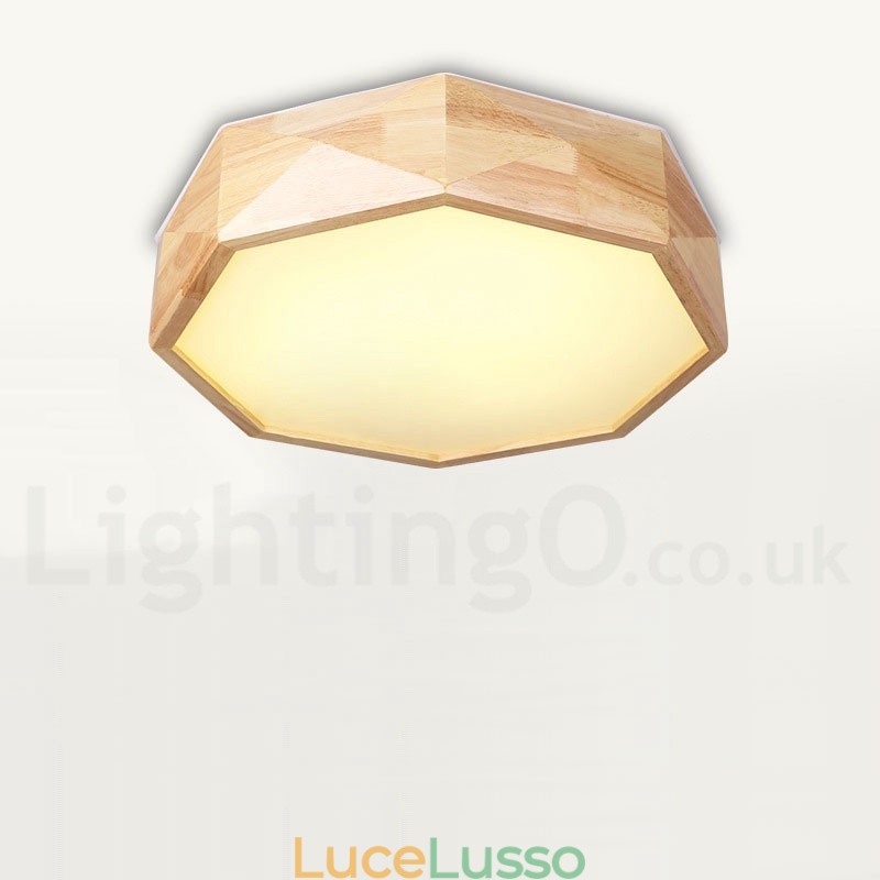 Lampada da soffitto in legno dimmerabile con paralume in acrilico Lampada da soffitto in stile nordico