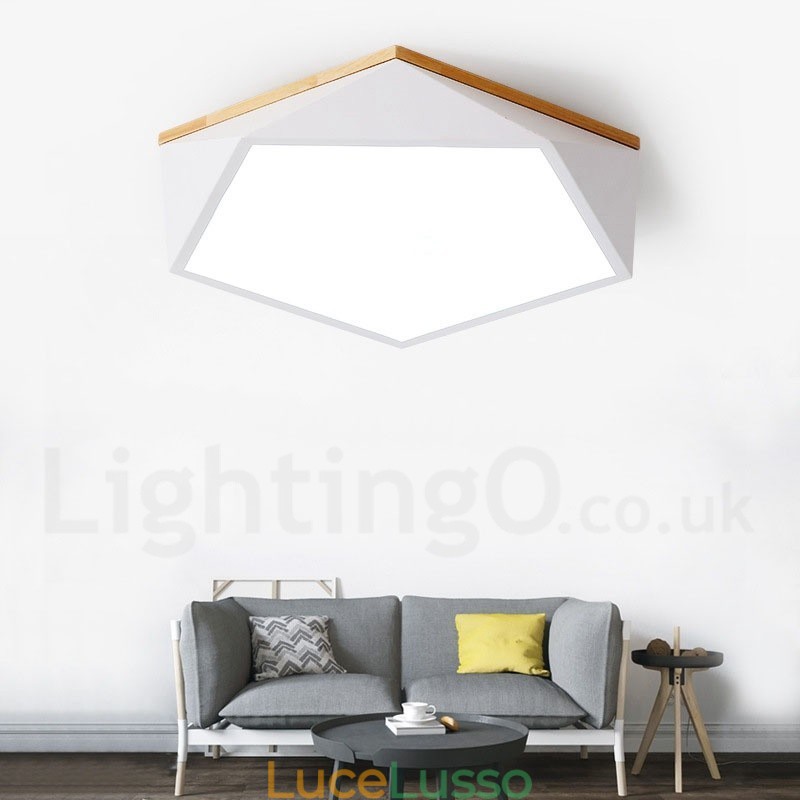 Lampada da soffitto in legno multicolore Macaron dimmerabile con paralume in acrilico Lampada da soffitto in stile nordico