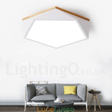 Lampada da soffitto in legno multicolore Macaron dimmerabile con paralume in acrilico Lampada da soffitto in stile nordico Lampada da soffitto in legno multicolore Macaron dimmerabile con paralume in acrilico Lampada da soffitto in stile nordico