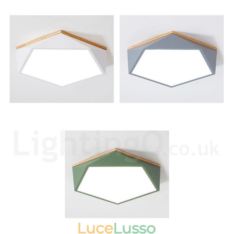 Lampada da soffitto in legno multicolore Macaron dimmerabile con paralume in acrilico Lampada da soffitto in stile nordico