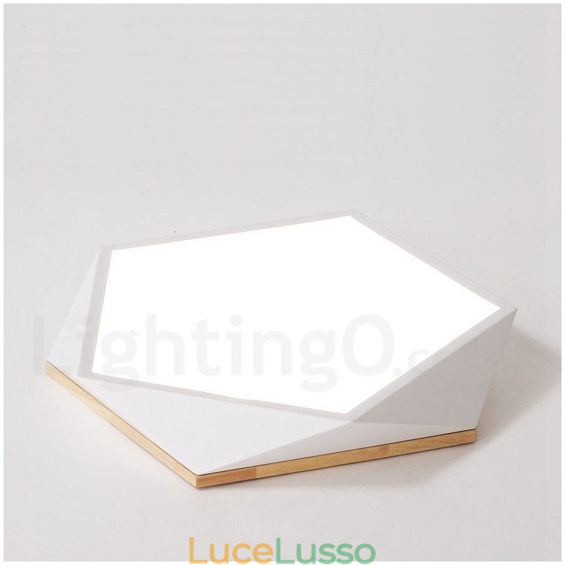 Lampada da soffitto in legno multicolore Macaron dimmerabile con paralume in acrilico Lampada da soffitto in stile nordico