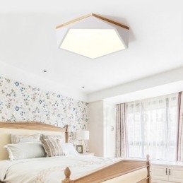 Lampada da soffitto in legno multicolore Macaron dimmerabile con paralume in acrilico Lampada da soffitto in stile nordico