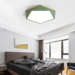 Lampada da soffitto in legno multicolore Macaron dimmerabile con paralume in acrilico Lampada da soffitto in stile nordico
