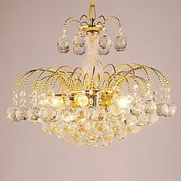 Lampadario di lusso in stile europeo a 3 luci con sfere di cristallo