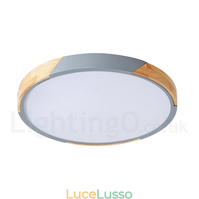 Lampada da soffitto ultra sottile in legno Macaron multicolore dimmerabile con paralume in acrilico Lampada da soffitto in stile nordico