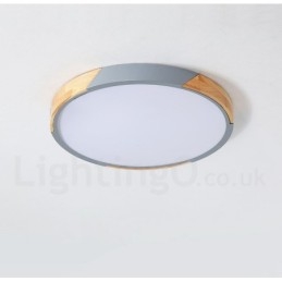 Lampada da soffitto ultra sottile in legno Macaron multicolore dimmerabile con paralume in acrilico Lampada da soffitto in stile nordico